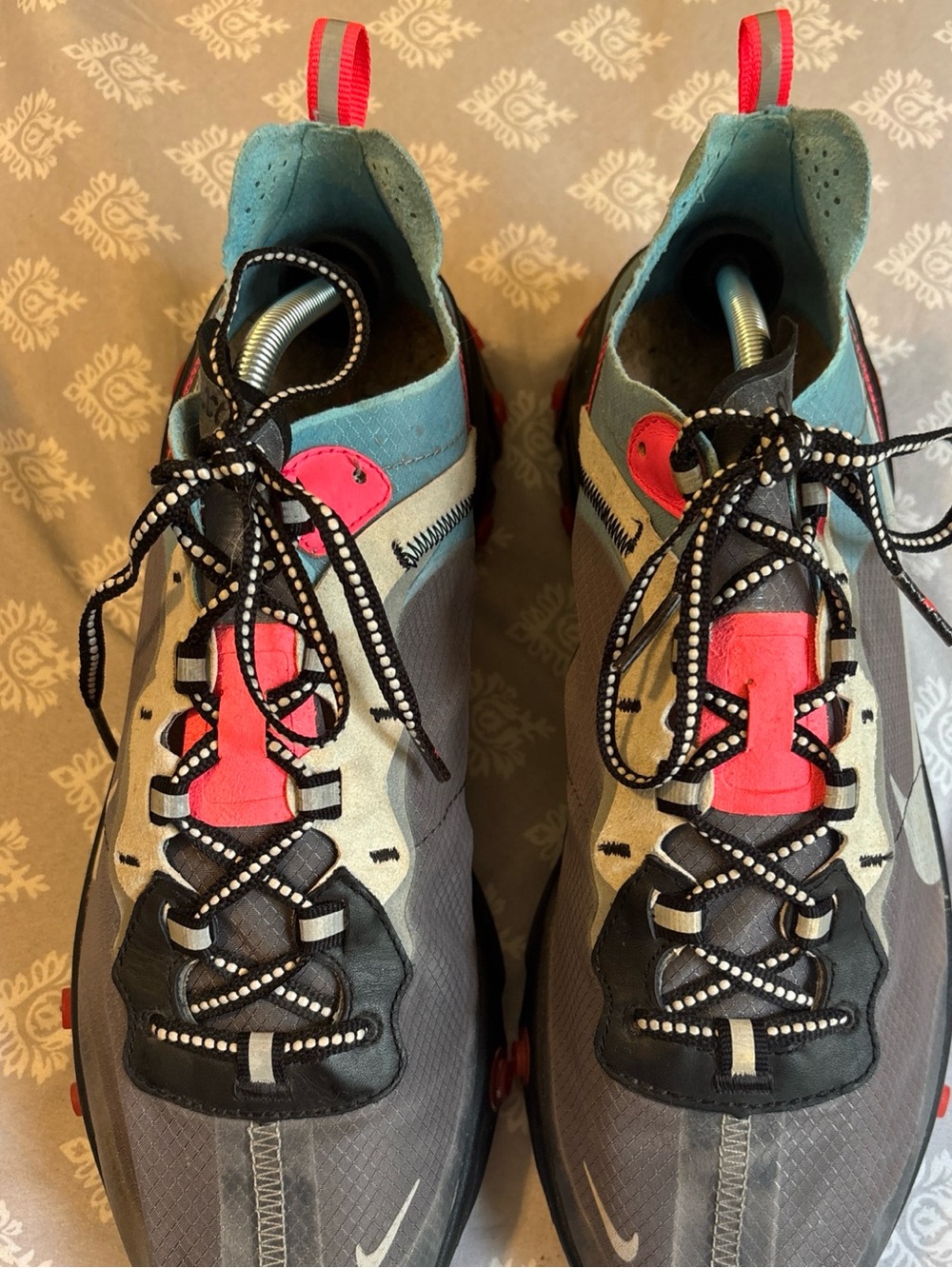 Nike React Element 87 Men's Athletic Shoes in Gray, Black, Pink, Teal 2019